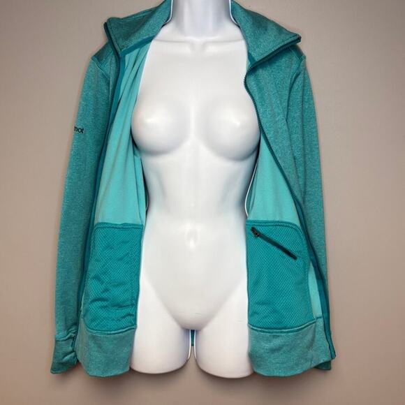 Marmot Teal Fleece Line Full Zip Running Jacket Womens Sz L - Picture 3 of 10